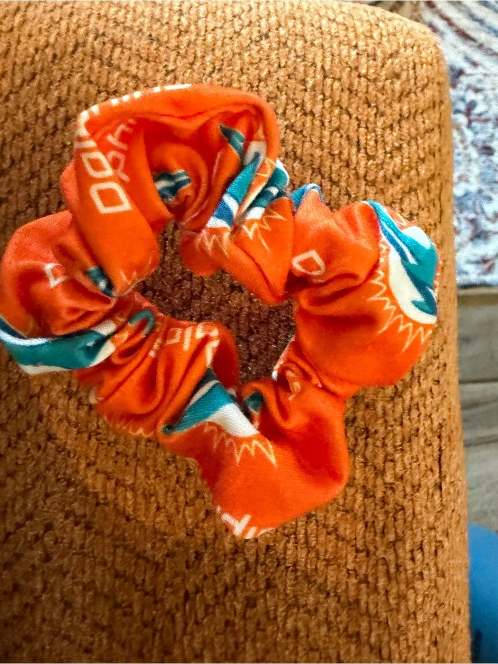 Miami Dolphins hair scrunchie ponytail holder